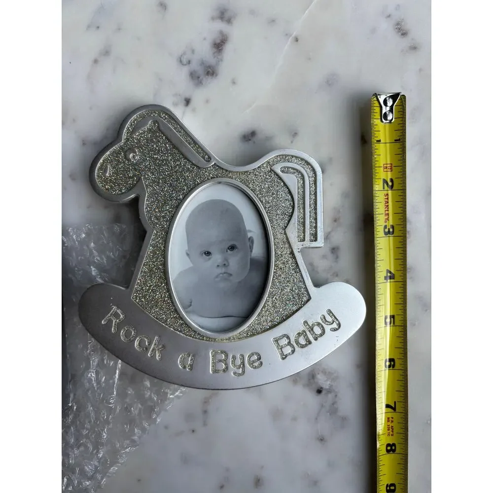 NWT Royal Limited Silver Rock a Bye Baby Rocking Horse Photo Frame w/ Box